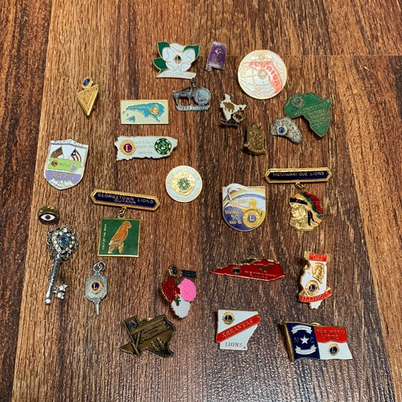 Lions Club Other - Set of 25 Vintage Northeast states Lions Club brass enamel travel pins